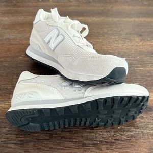 New Balance Kids White and Gray Sneakers
